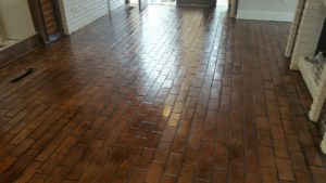 brick floor cleaned and restored